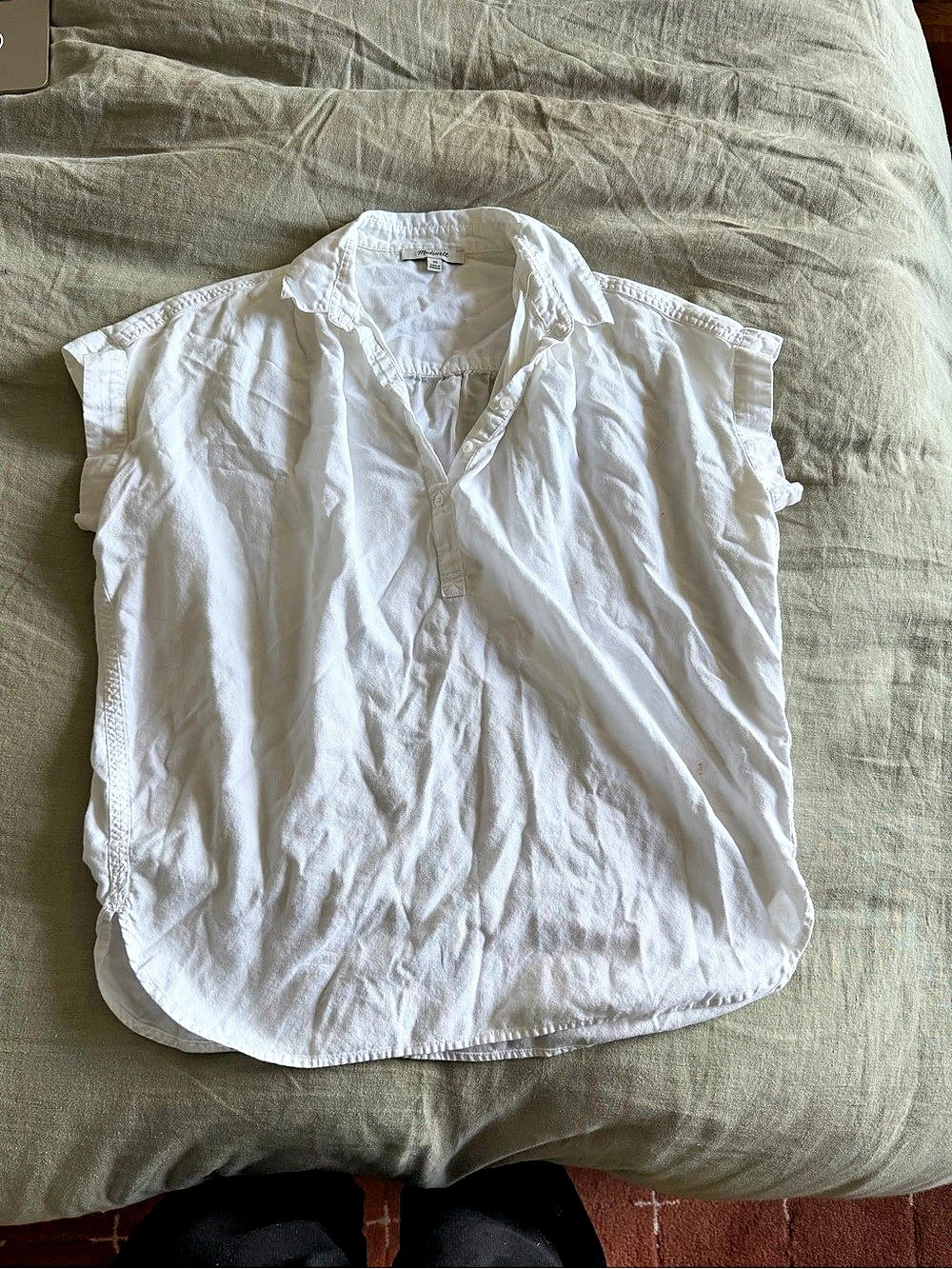 Madewell White Sleeveless Blouse Size XS Like New